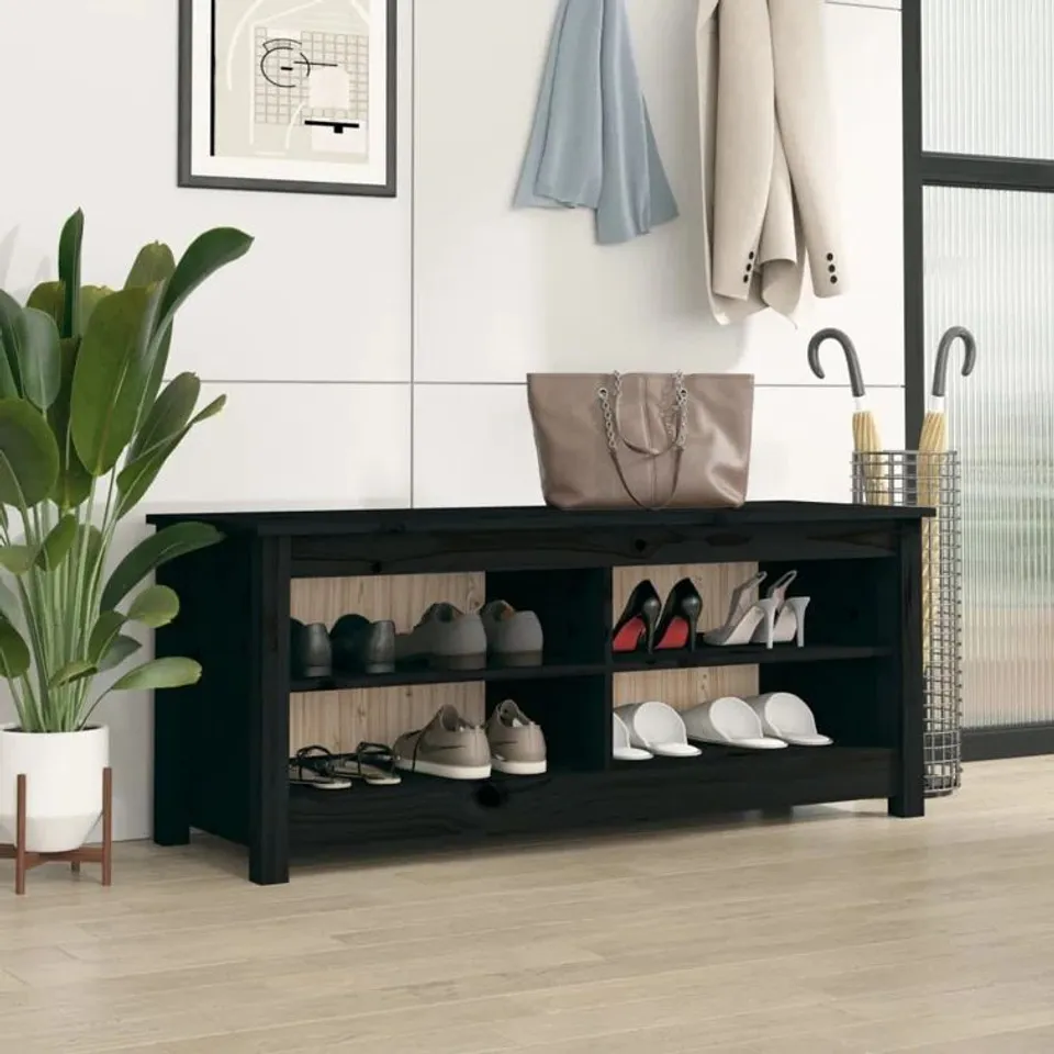 BOXED BRAMBLY WOODEN STORAGE BENCH