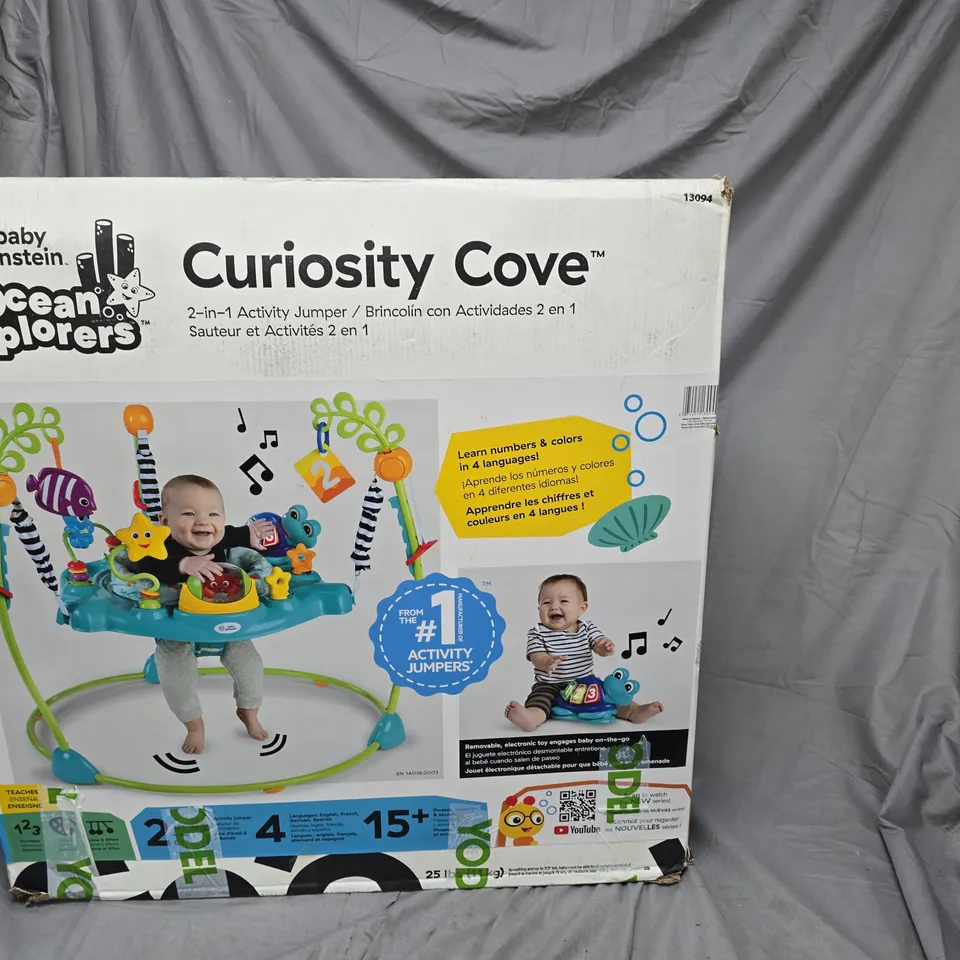 BABY EINSTEIN OCEAN EXPLORERS CURIOSITY COVE 2-IN-1 ACTIVITY JUMPER – BOXED