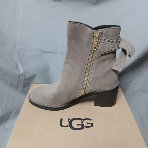 UGG WOMEN'S FRAISE WHIPSTITCH ANKLE BOOTS - GREY SUEDE, UK 4.5 (US 6, EU 37)