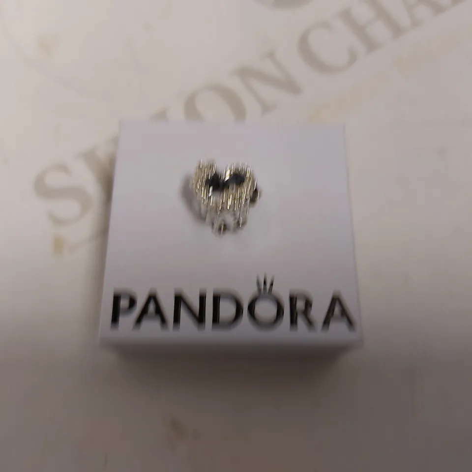BOXED PANDORA `HEART` CHARM WITH SPARKLE STONE