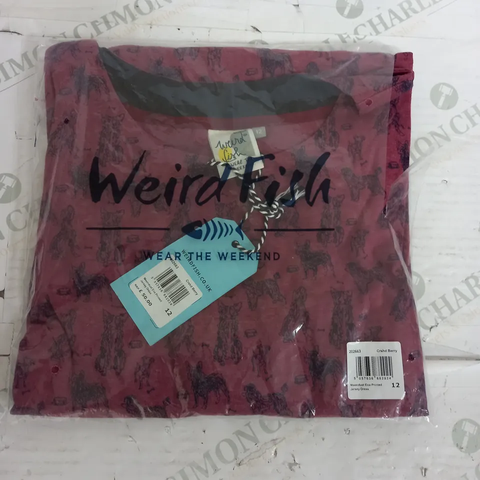 WEIRD FISH MOONDUST ECO PRINTED JERSEY DRESS - SIZE 12