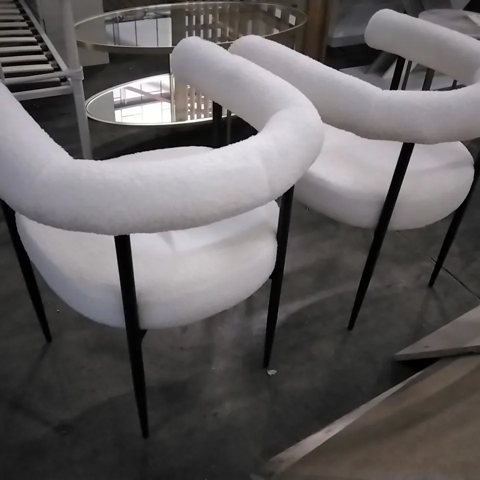 MODERN DINING CHAIRS WITH BLACK METAL LEGS (SET OF 2)