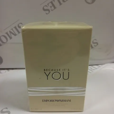 BOXED AND SEALED EMPORIO ARMANI BECAUSE IT'S YOU EAU DE PARFUM 100ML