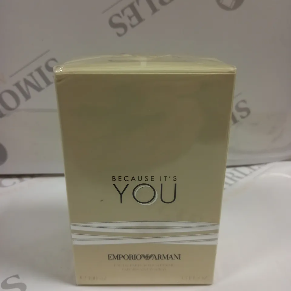 BOXED AND SEALED EMPORIO ARMANI BECAUSE IT'S YOU EAU DE PARFUM 100ML