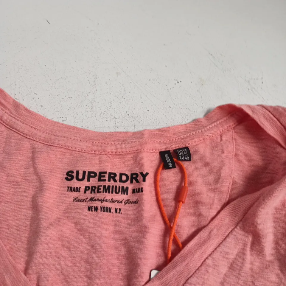 SUPERDRY WOMEN'S PINK TANK TOP – UK 14 (US 10, EU 42)