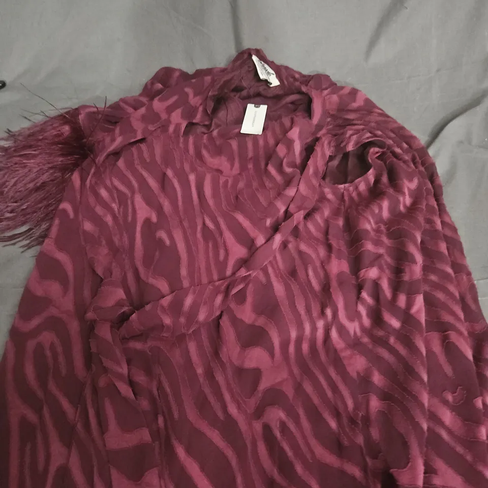 ANTHROPOLOGIE PURPLE ZEBRA-PRINT WRAP GARMENT – UK 8 