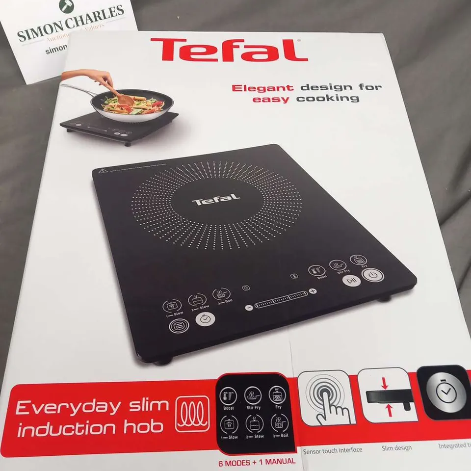BOXED TEFAL EVERYDAY SLIM INDUCTION HOB WITH ONE MANUAL MODE AND SIX COOKING MODES