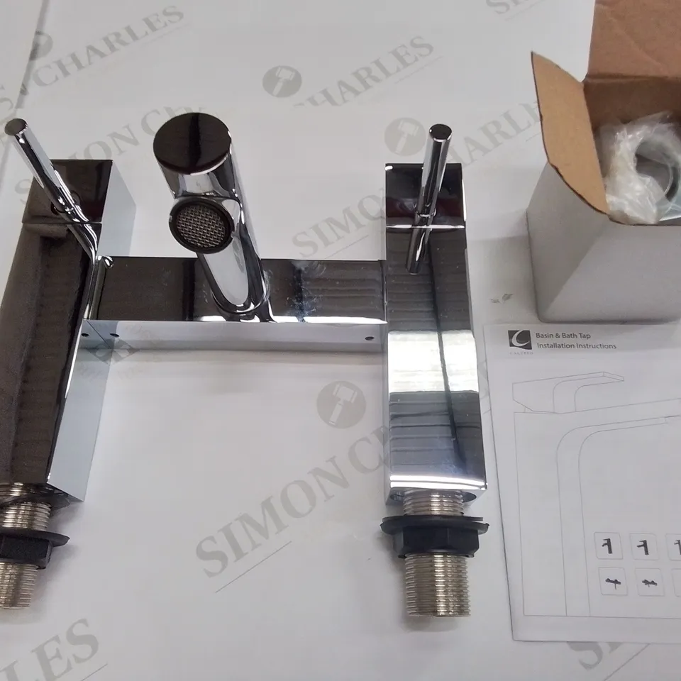 BOXED CALYPSO LUCCA 2H BATH FILLER IN CHROME - 270X230X165MM