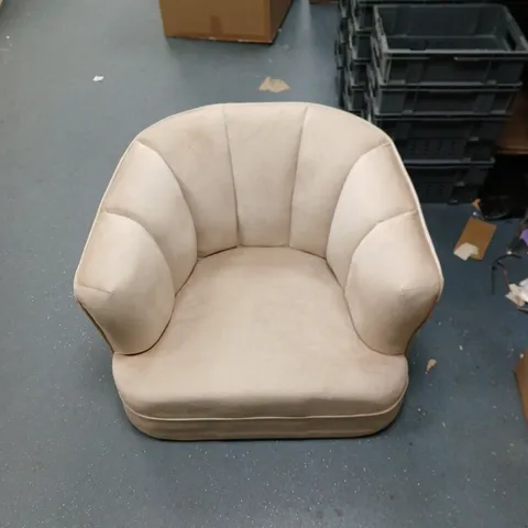 CREAM UPHOLSTERED ACCENT ARMCHAIR MY HOME STORIES VELVET ARMCHAIR WITH GOLD TIPPED LEGS NEUTRAL COLOUR