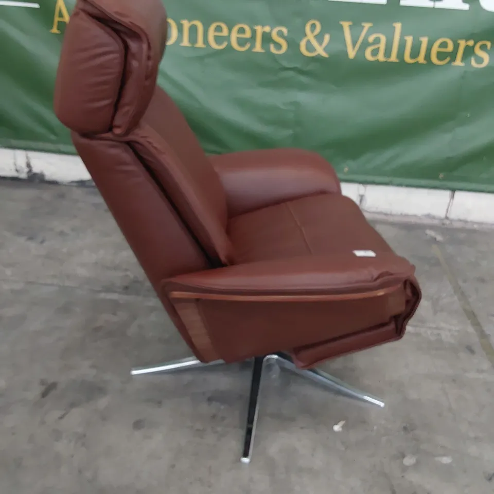 QUALITY BRITISH DESIGNER G PLAN OSLO POWER RECLINING CHAIR CAMBRIDGE CONKER LEATHER 