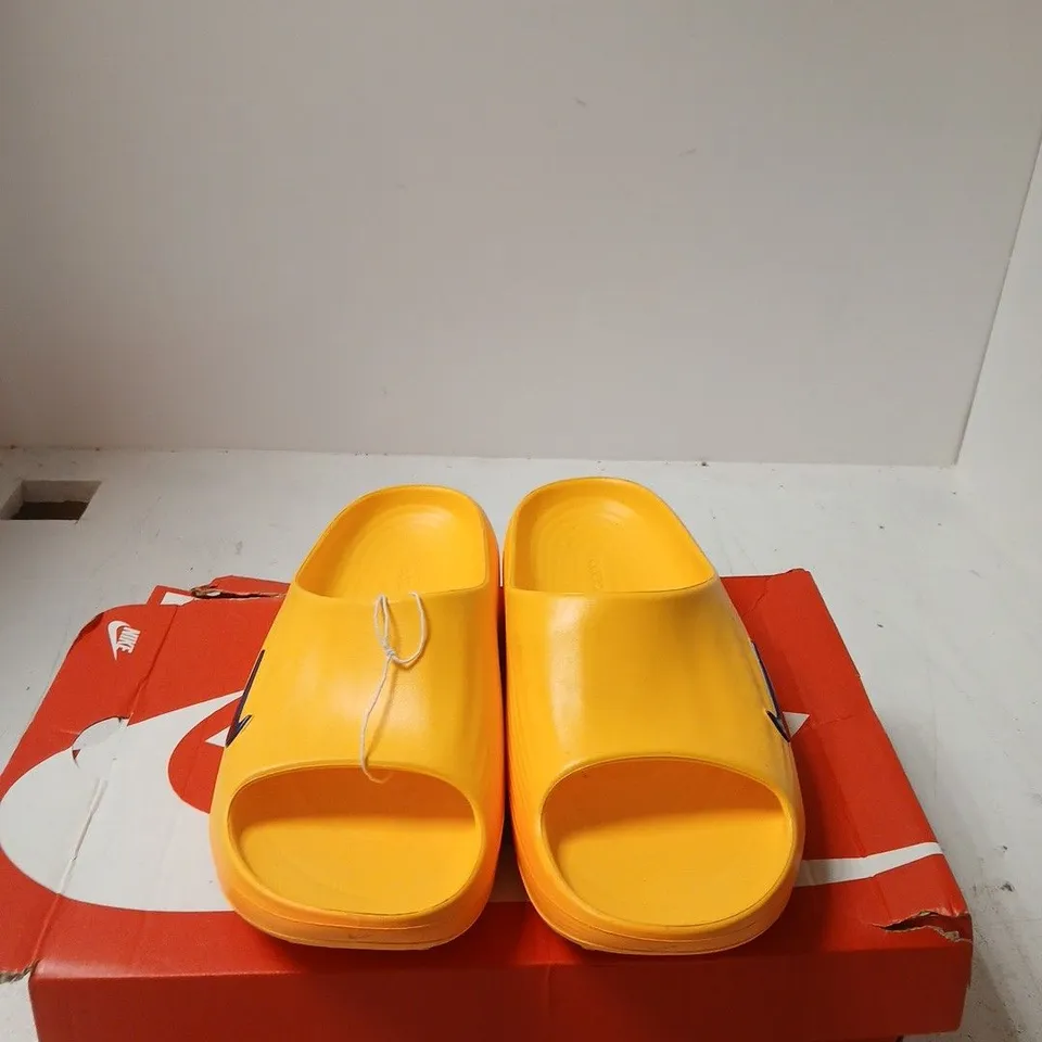 BOXED PAIR OF NIKE REACT X REJUVEN SLIDE – YELLOW, UK 8 