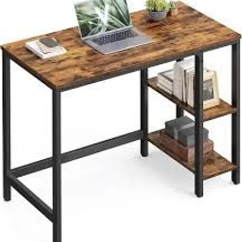 BOXED VASAGLE COMPUTER DESK, OFFICE DESK, 100 X 50 X 76 CM, INDUSTRIAL STYLE - RUSTIC BROWN/BLACK 