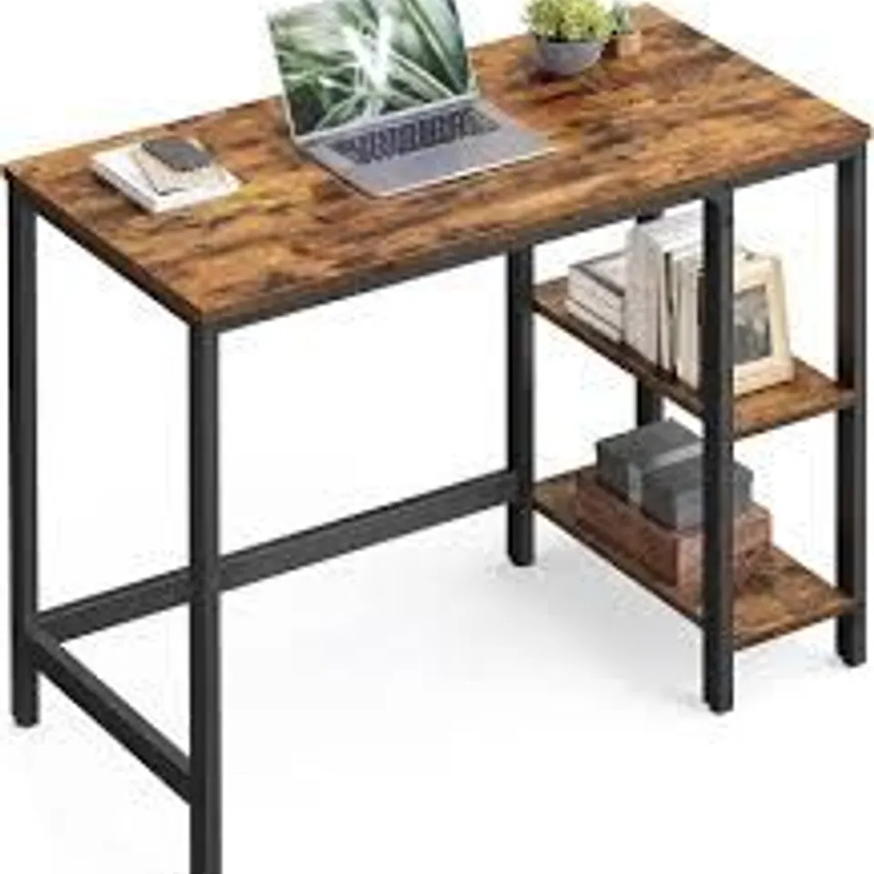 BOXED VASAGLE COMPUTER DESK, OFFICE DESK, 100 X 50 X 76 CM, INDUSTRIAL STYLE - RUSTIC BROWN/BLACK