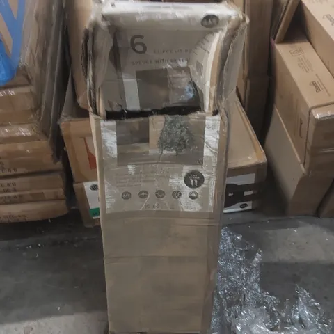 BOXED 6FT PRE LIT ARTIFICIAL SPRUCE CHRISTMAS TREE 