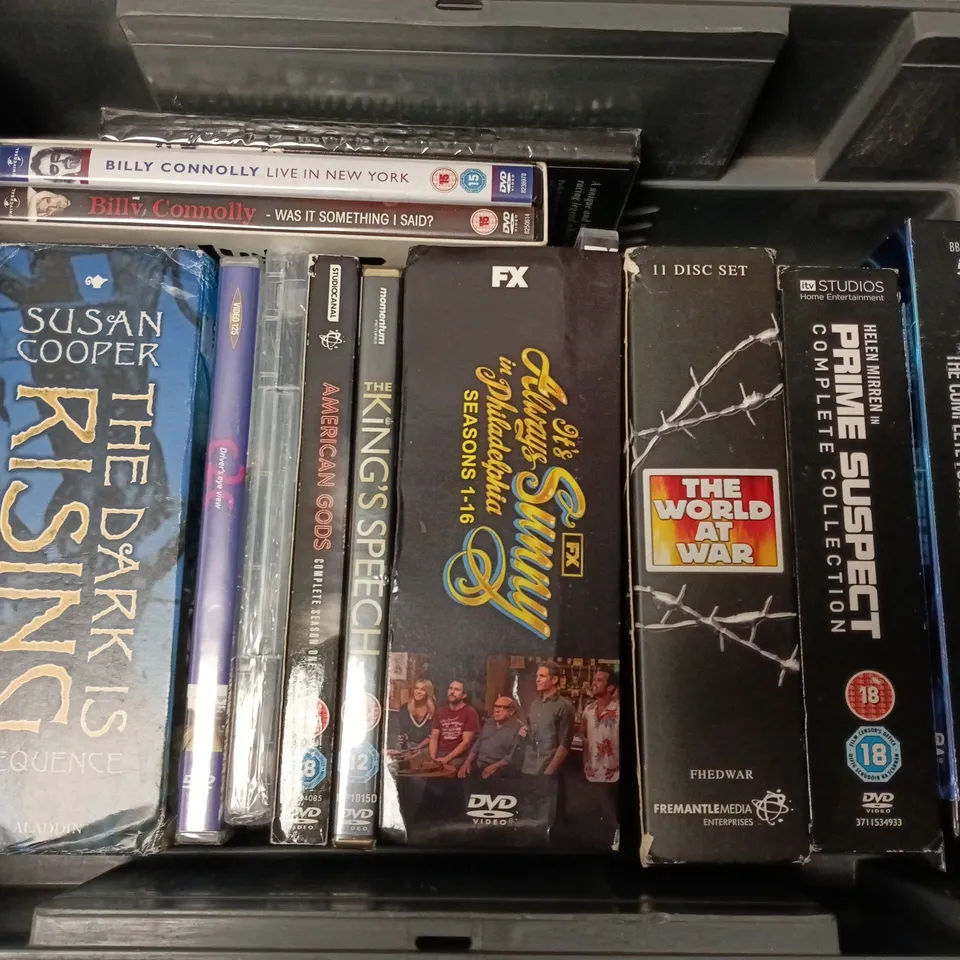APPROXIMATELY 12 ASSORTED DVDS TO INCLUDE PRIME SUSPECT COMPLETE COLLECTION, DOCTOR WHO COMPLETE FOURTH SERIES, THE KINGS SPEECH, ETC