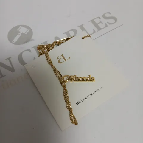 ABBOTT LYON GOLD EFFECT PERSONALISED 'RHONDA' CHAIN NECKLACE