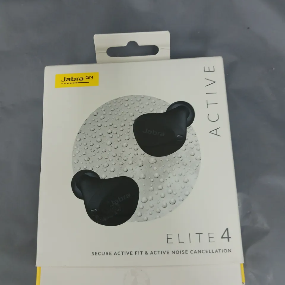 BOXED AND SEALED JABRA ELITE 4 ACTIVE BLUETOOTH ACTIVE NOISE CANCELLING EARBUDS WITH IP57 WATERPROOFING