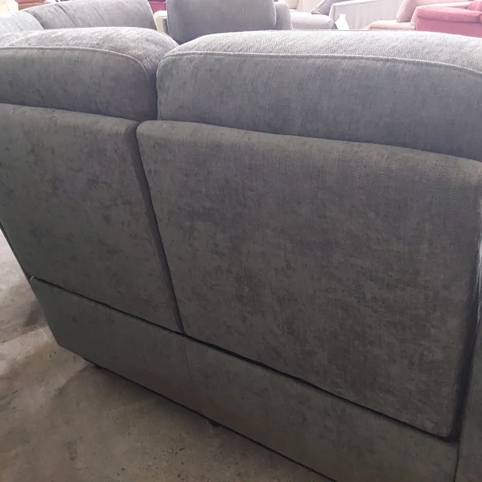 DESIGNER POWER RECLINING CORNER GROUP GREY FABRIC 