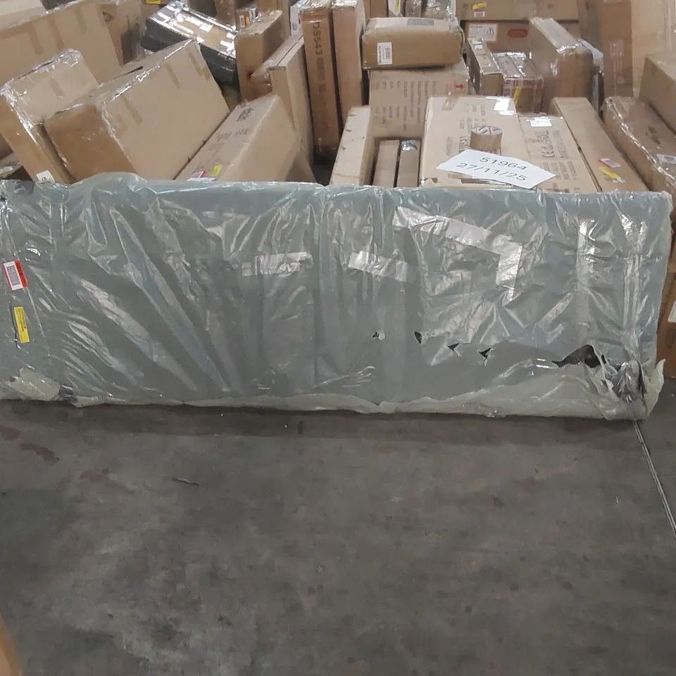 BAGGED TRANSIT UPHOLSTERED HEADBOARD - SUPERKING, LIGHT GREY VELVET