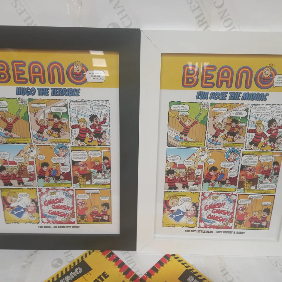 DESIGNER PERSONALISED CUSTOM FRAMED BEANO COMIC STRIPS