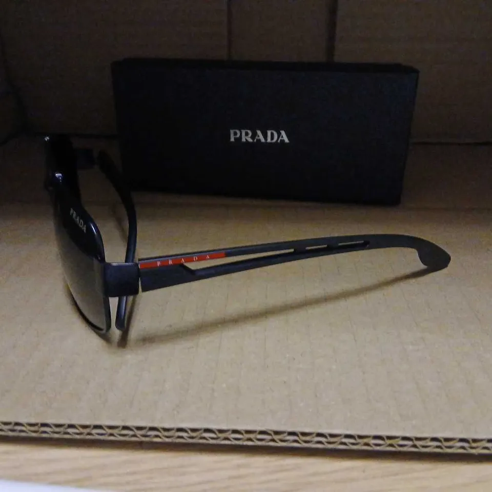PRADA SUNGLASSES 60113 – BLACK RECTANGULAR FRAMES (56-16-140)