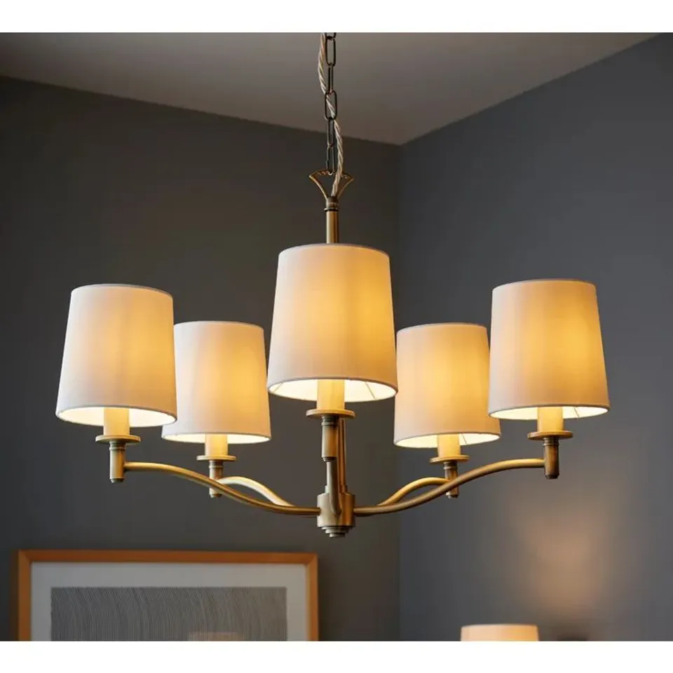 BOXED ORTONA 5 - LIGHT SHADED CHANDELIER 