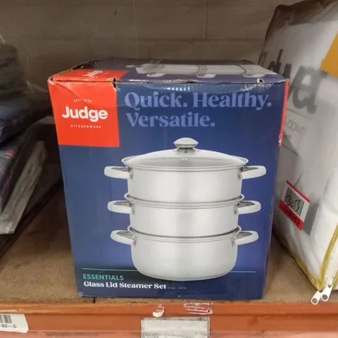 BOXED JUDGE ESSENTIALS GLASS LID STEAMER SET