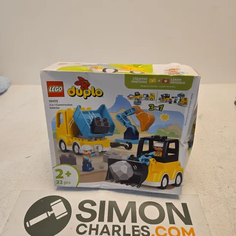 LEGO DUPLO 3 IN 1 CONSTRUCTION VEHICLES SET (2+ YEARS) – BOXED