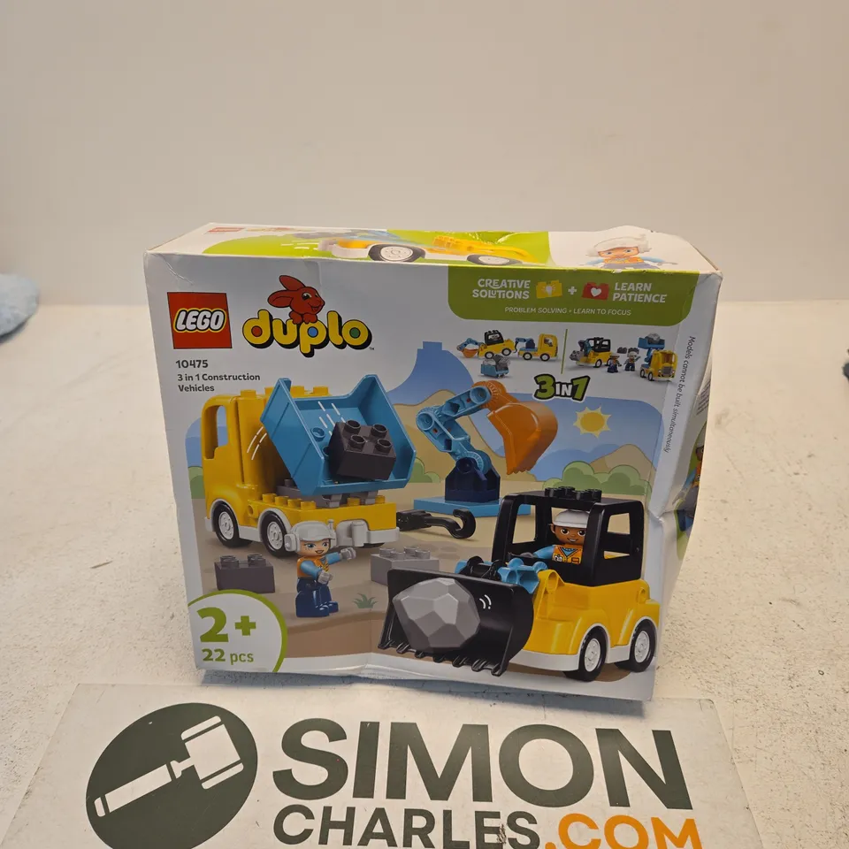 LEGO DUPLO 3 IN 1 CONSTRUCTION VEHICLES SET (2+ YEARS) – BOXED