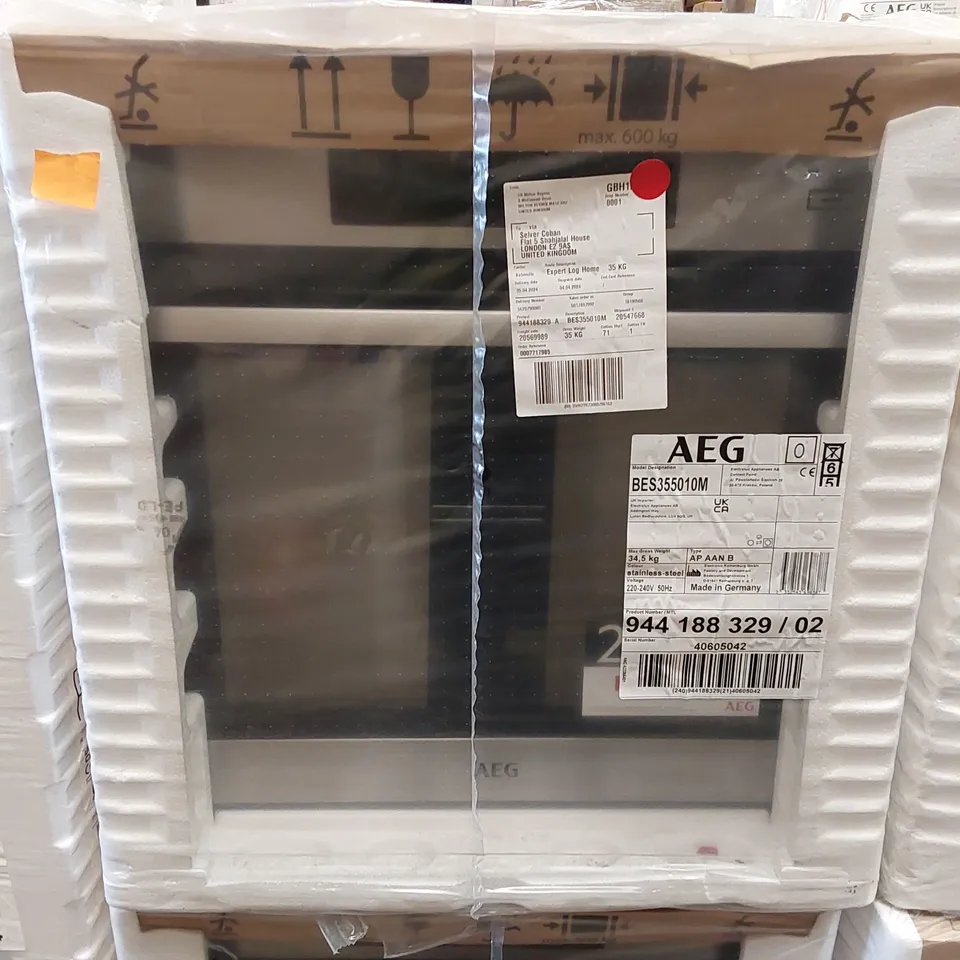 AEG INTEGRATED 6000 SERIES STEAMBAKE WITH AQUA CLEAN ENAMEL CLEANING BES355010M RRP £425