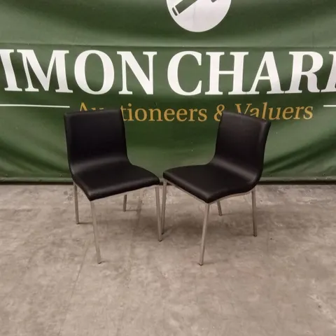 SET OF 2 QUALITY DESIGNER AUDREY DINING CHAIRS, PU LEATHER