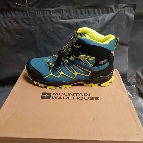 MOUNTAIN WAREHOUSE KIDS' WATERPROOF HIKING BOOTS – LIGHT TEAL, UK 2 (US 3, EU 34)