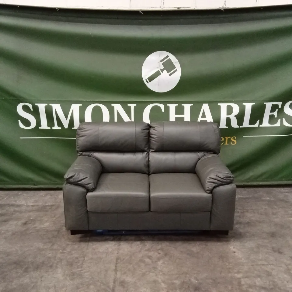DESIGNER 2 SEATER FAUX LEATHER SOFA 