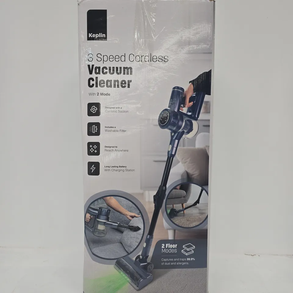 KEPLIN 3-SPEED CORDLESS VACUUM CLEANER – BOXED