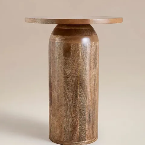 BOXED T SHAPE WOOD SIDE TABLE
