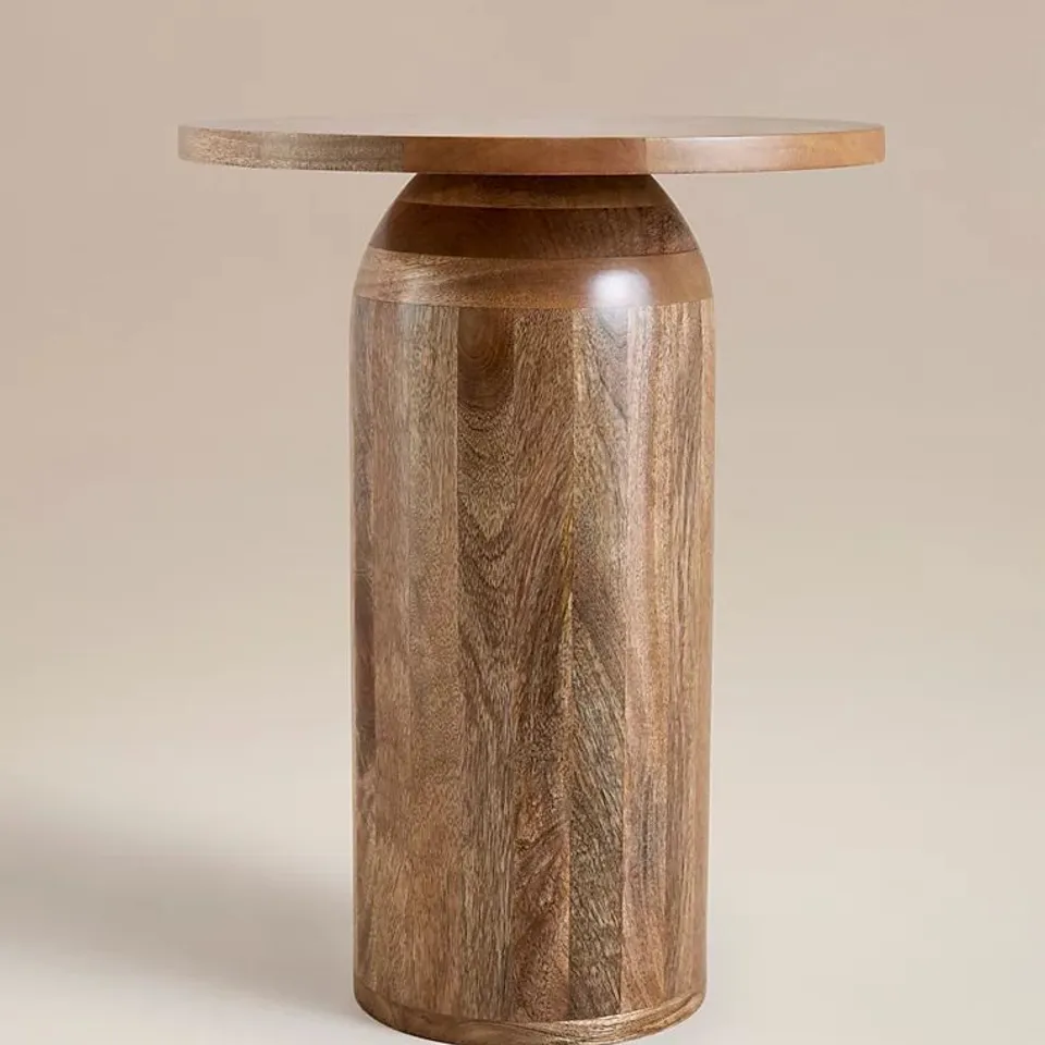BOXED T SHAPE WOOD SIDE TABLE