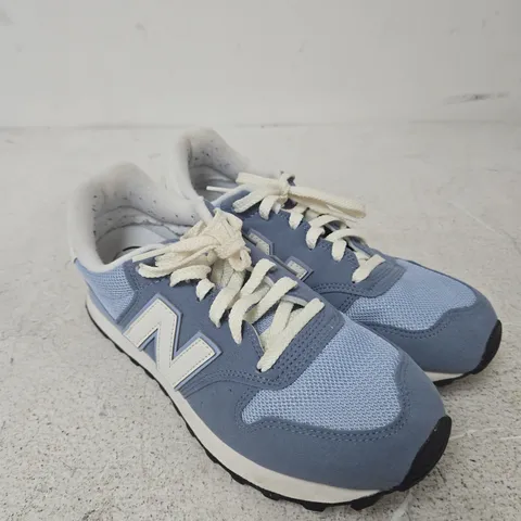NEW BALANCE LIGHT BLUE SUEDE TRAINERS - 6.5