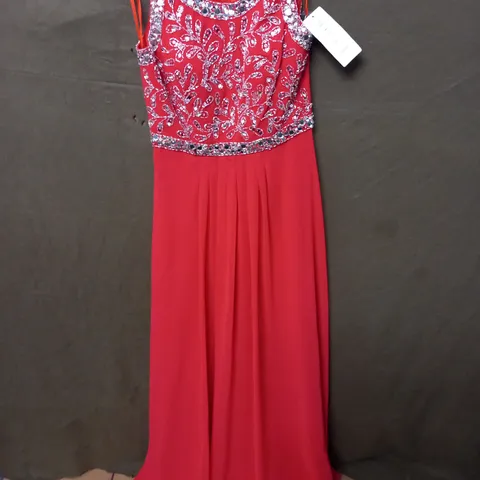 RUBY PROM RED EMBELLISHED OCCASIONAL DRESS - 16