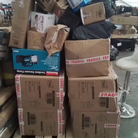PALLET CONTAINING VARIOUS ELECTRICAL ITEMS AND HOUSEHOLD PRODUCTS TO INCLUDE;EGG TIMER,VACUUM CLEANER,BARBECUE 
