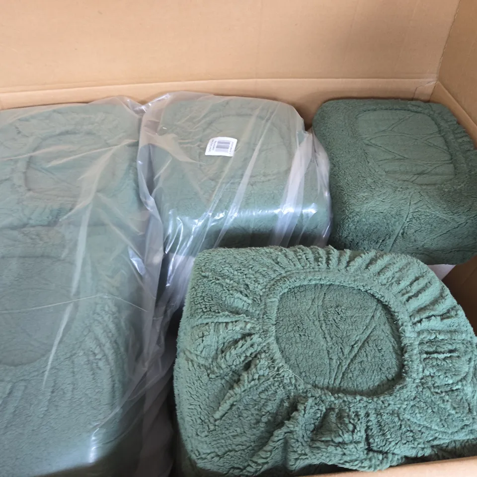 5 HOME SUPER SNUGGLY TEDDY FLEECE DUVET SET IN GREEN - KING