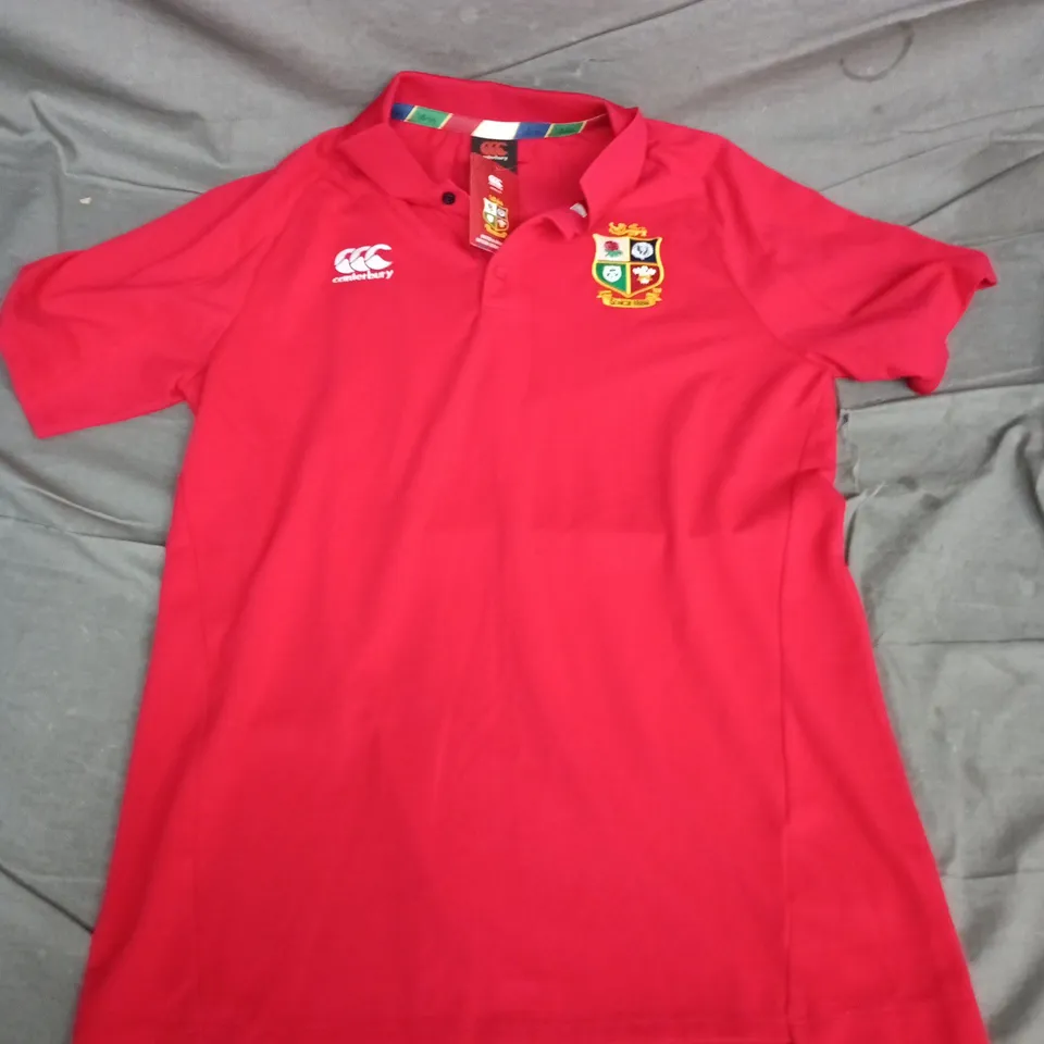 CANTERBURY BRITISH & IRISH LIONS POLO SHIRT – RED, SIZE L