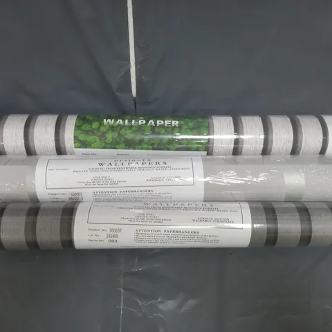 APPROXIMATELY 10 ROLLS OF DESIGNER WALLPAPER VARIOUS COLOURS AND PATTERNS