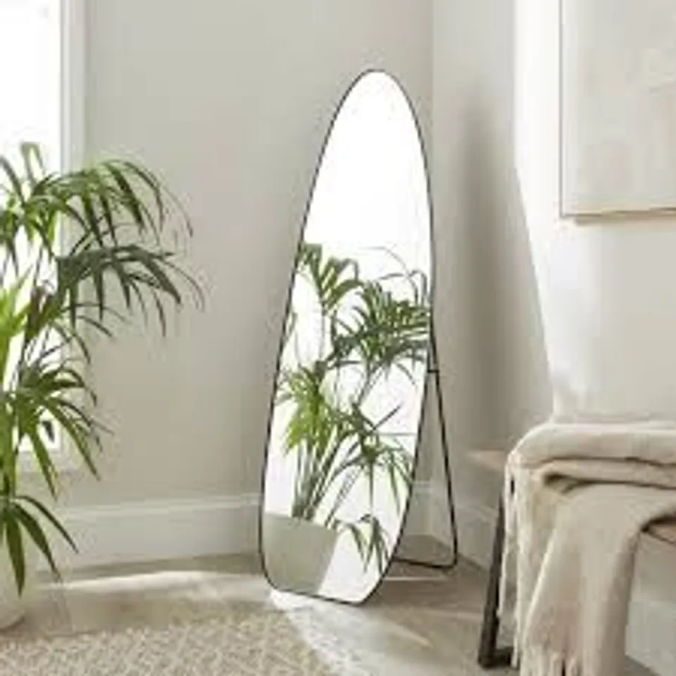 BOXED PEBBLE FLOOR STANDING MIRROR 150X50CM
