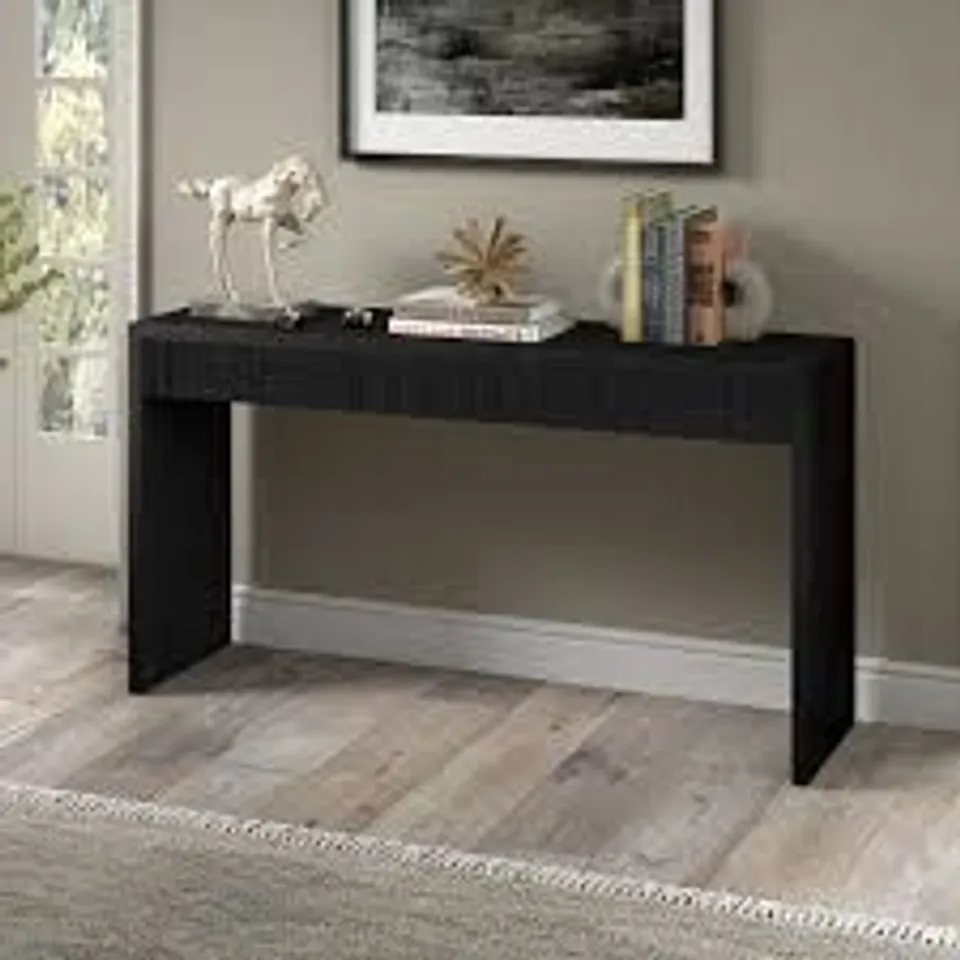 BOXED ADYSON 139.7CM CONSOLE TABLE - BLACK GRAIN FINISH (1 BOX)