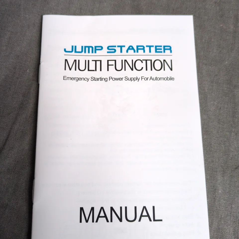 JUMP STARTER MULTI-FUNCTION EMERGENCY POWER SUPPLY FOR AUTOMOBILE – RED 