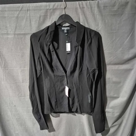 PRETTYLITTLETHING TALL FRONT BLOUSE β UK8 β BLACK