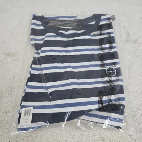 BAGGED BENCH STRIPED DAMMAR CREWNECK IN BLUE/WHITE - XXL