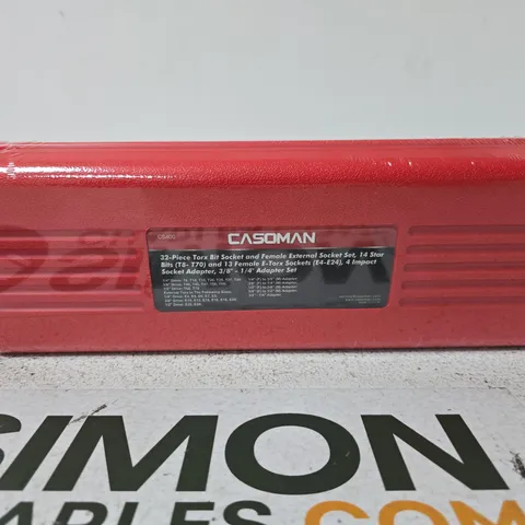 CASOMAN 32-PIECE TORX BIT SOCKET SET IN RED CASE (ADAPTERS)