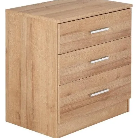 PANAMA 3 DRAWER WIDE BEDSIDE CABINET, GREY