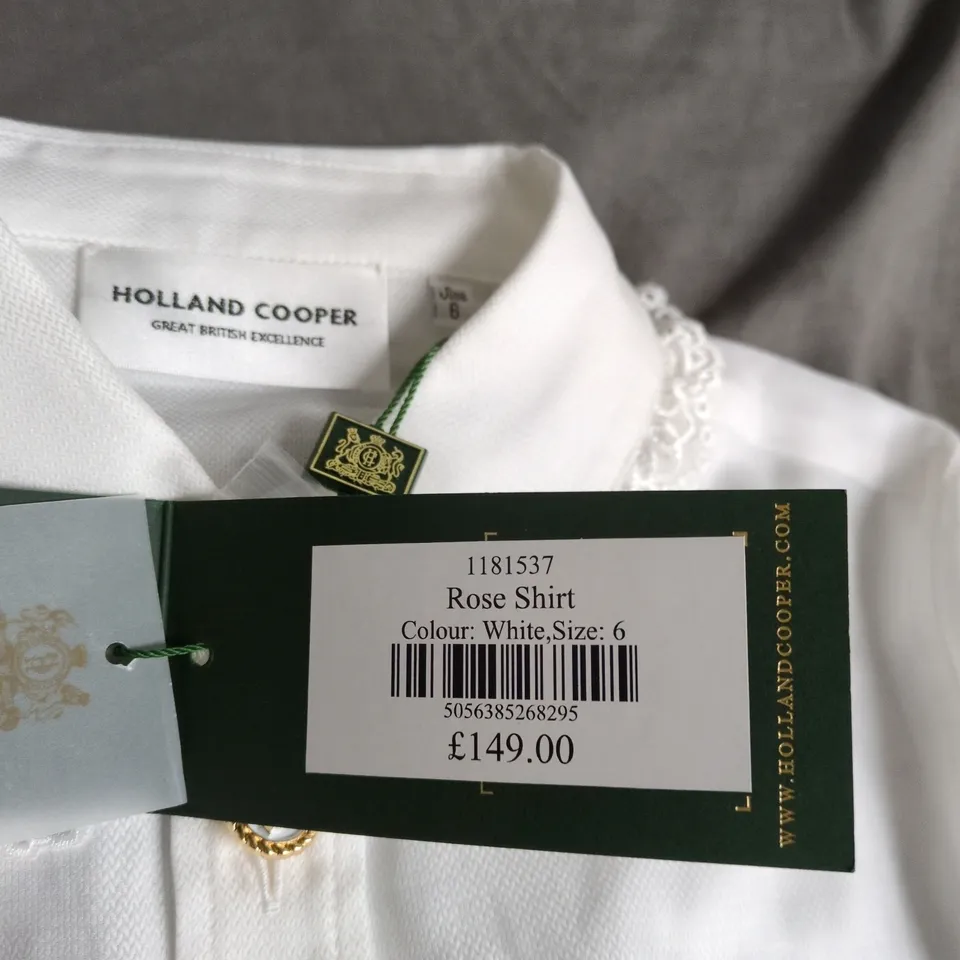 HOLLAND COOPER ROSE SHIRT – WHITE, UK 6